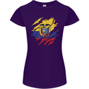 Torn Ecuador Flag Ecuadorian Day Football Womens Petite Cut T-Shirt Purple