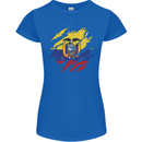 Torn Ecuador Flag Ecuadorian Day Football Womens Petite Cut T-Shirt Royal Blue