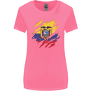 Torn Ecuador Flag Ecuadorian Day Football Womens Wider Cut T-Shirt Azalea