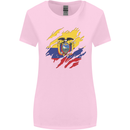 Torn Ecuador Flag Ecuadorian Day Football Womens Wider Cut T-Shirt Light Pink