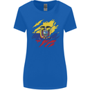 Torn Ecuador Flag Ecuadorian Day Football Womens Wider Cut T-Shirt Royal Blue