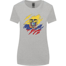 Torn Ecuador Flag Ecuadorian Day Football Womens Wider Cut T-Shirt Sports Grey