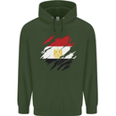 Torn Egypt Flag Egyptian Day Football Childrens Kids Hoodie Forest Green