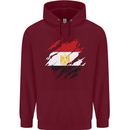 Torn Egypt Flag Egyptian Day Football Childrens Kids Hoodie Maroon