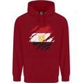 Torn Egypt Flag Egyptian Day Football Childrens Kids Hoodie Red