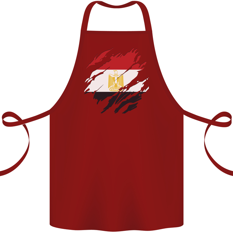 Torn Egypt Flag Egyptian Day Football Cotton Apron 100% Organic Maroon
