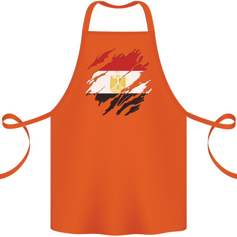 Torn Egypt Flag Egyptian Day Football Cotton Apron 100% Organic Orange