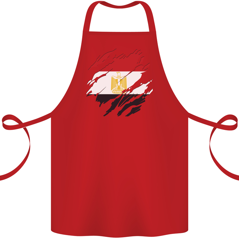 Torn Egypt Flag Egyptian Day Football Cotton Apron 100% Organic Red