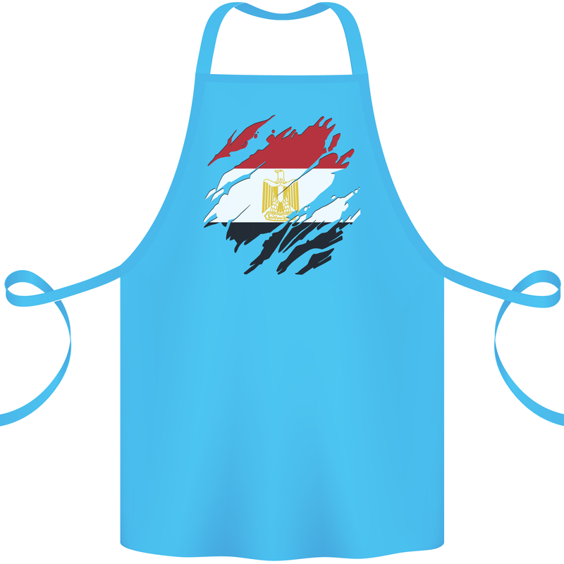 Torn Egypt Flag Egyptian Day Football Cotton Apron 100% Organic Turquoise