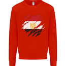 Torn Egypt Flag Egyptian Day Football Kids Sweatshirt Jumper Bright Red