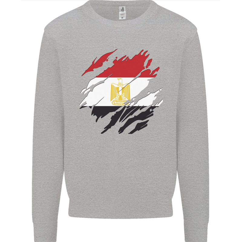 Torn Egypt Flag Egyptian Day Football Kids Sweatshirt Jumper Sports Grey