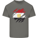 Torn Egypt Flag Egyptian Day Football Kids T-Shirt Childrens Charcoal