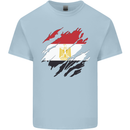 Torn Egypt Flag Egyptian Day Football Kids T-Shirt Childrens Light Blue