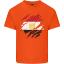 Torn Egypt Flag Egyptian Day Football Kids T-Shirt Childrens Orange