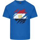 Torn Egypt Flag Egyptian Day Football Kids T-Shirt Childrens Royal Blue