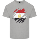 Torn Egypt Flag Egyptian Day Football Kids T-Shirt Childrens Sports Grey