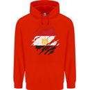 Torn Egypt Flag Egyptian Day Football Mens 80% Cotton Hoodie Bright Red