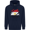 Torn Egypt Flag Egyptian Day Football Mens 80% Cotton Hoodie Navy Blue
