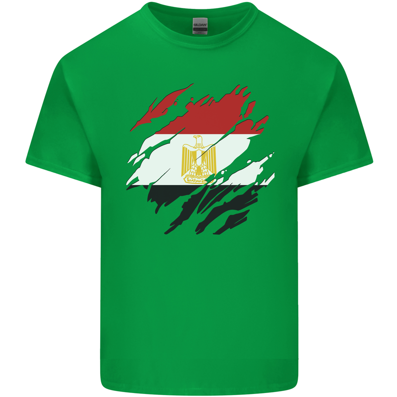 Torn Egypt Flag Egyptian Day Football Mens Cotton T-Shirt Tee Top Irish Green