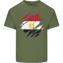 Torn Egypt Flag Egyptian Day Football Mens Cotton T-Shirt Tee Top Military Green