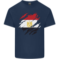Torn Egypt Flag Egyptian Day Football Mens Cotton T-Shirt Tee Top Navy Blue