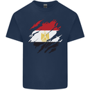 Torn Egypt Flag Egyptian Day Football Mens Cotton T-Shirt Tee Top Navy Blue