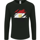 Torn Egypt Flag Egyptian Day Football Mens Long Sleeve T-Shirt Black