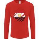 Torn Egypt Flag Egyptian Day Football Mens Long Sleeve T-Shirt Red