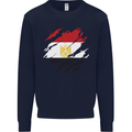 Torn Egypt Flag Egyptian Day Football Mens Sweatshirt Jumper Navy Blue