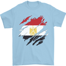 Torn Egypt Flag Egyptian Day Football Mens T-Shirt 100% Cotton Light Blue