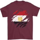 Torn Egypt Flag Egyptian Day Football Mens T-Shirt 100% Cotton Maroon