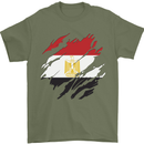 Torn Egypt Flag Egyptian Day Football Mens T-Shirt 100% Cotton Military Green