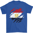 Torn Egypt Flag Egyptian Day Football Mens T-Shirt 100% Cotton Royal Blue