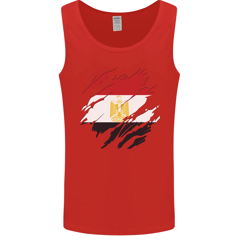 Torn Egypt Flag Egyptian Day Football Mens Vest Tank Top Red