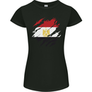 Torn Egypt Flag Egyptian Day Football Womens Petite Cut T-Shirt Black