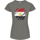 Torn Egypt Flag Egyptian Day Football Womens Petite Cut T-Shirt Charcoal