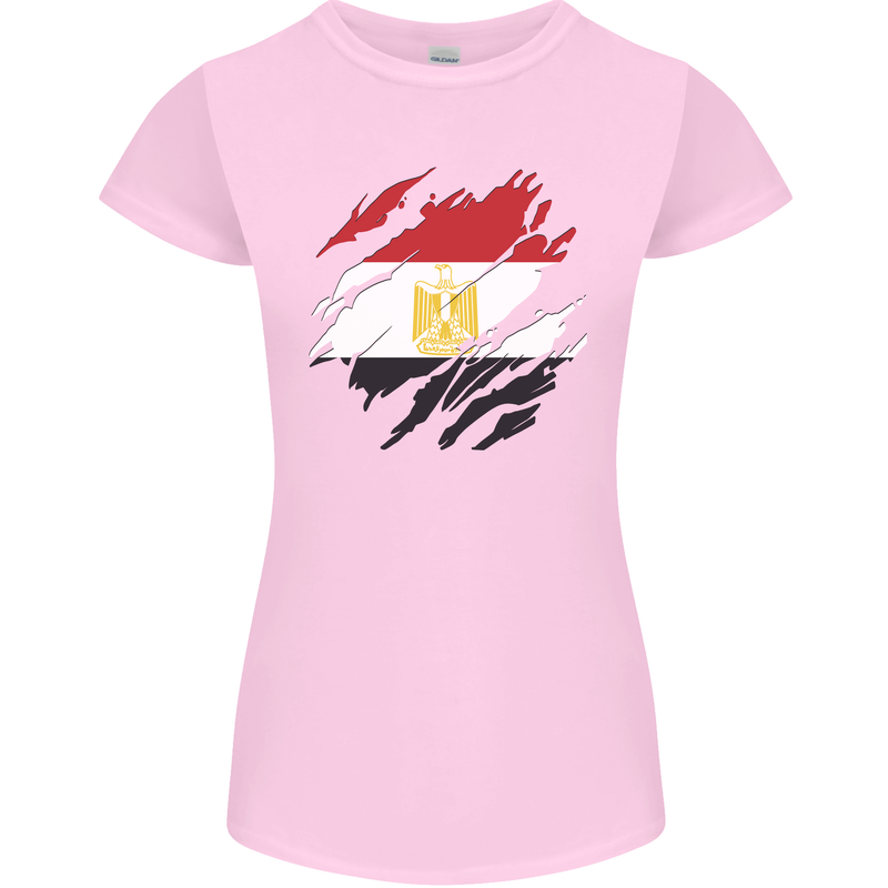 Torn Egypt Flag Egyptian Day Football Womens Petite Cut T-Shirt Light Pink