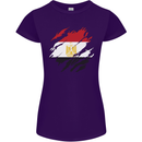 Torn Egypt Flag Egyptian Day Football Womens Petite Cut T-Shirt Purple
