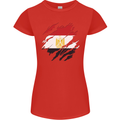 Torn Egypt Flag Egyptian Day Football Womens Petite Cut T-Shirt Red