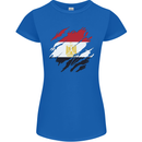 Torn Egypt Flag Egyptian Day Football Womens Petite Cut T-Shirt Royal Blue