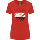 Torn Egypt Flag Egyptian Day Football Womens Wider Cut T-Shirt Red