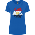 Torn Egypt Flag Egyptian Day Football Womens Wider Cut T-Shirt Royal Blue