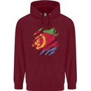 Torn Eritrean Flag Eritrea Flag Day Football Childrens Kids Hoodie Maroon