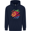 Torn Eritrean Flag Eritrea Flag Day Football Childrens Kids Hoodie Navy Blue