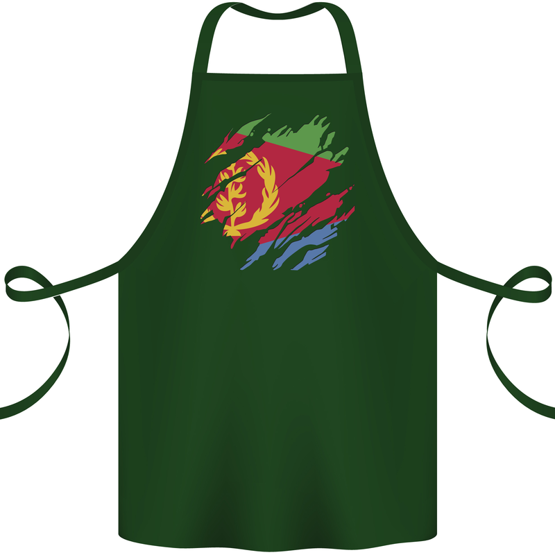 Torn Eritrean Flag Eritrea Flag Day Football Cotton Apron 100% Organic Forest Green