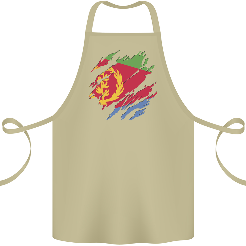 Torn Eritrean Flag Eritrea Flag Day Football Cotton Apron 100% Organic Khaki