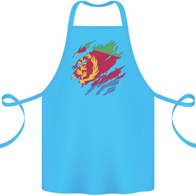 Torn Eritrean Flag Eritrea Flag Day Football Cotton Apron 100% Organic Turquoise
