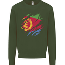Torn Eritrean Flag Eritrea Flag Day Football Kids Sweatshirt Jumper Forest Green