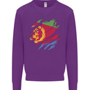 Torn Eritrean Flag Eritrea Flag Day Football Kids Sweatshirt Jumper Purple