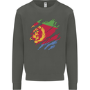 Torn Eritrean Flag Eritrea Flag Day Football Kids Sweatshirt Jumper Storm Grey
